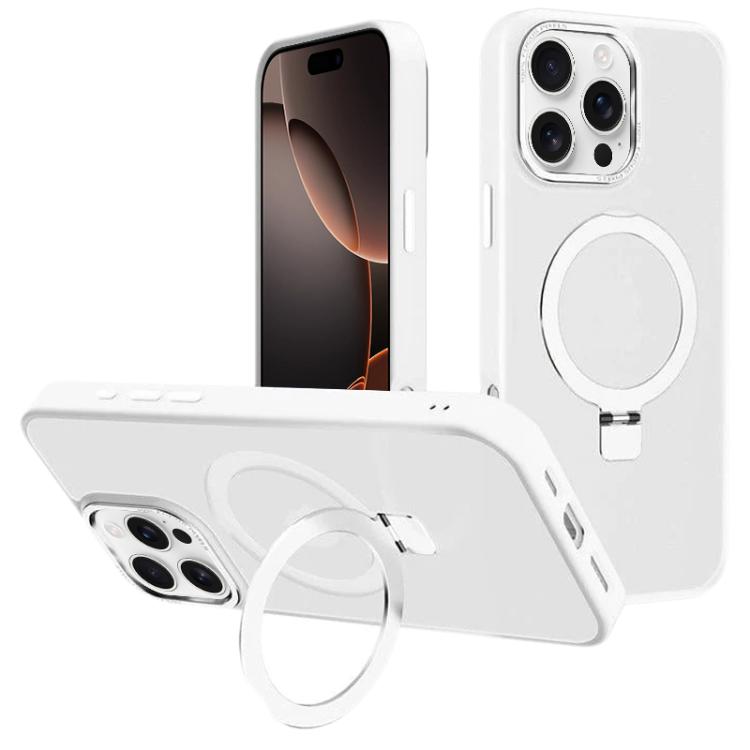 For iPhone 16 Pro Max Kalebol Metal Lens Frame MagSafe Holder Frosted PC Phone Case