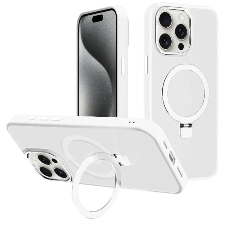 For iPhone 15 Pro Max Kalebol Metal Lens Frame MagSafe Holder Frosted PC Phone Case
