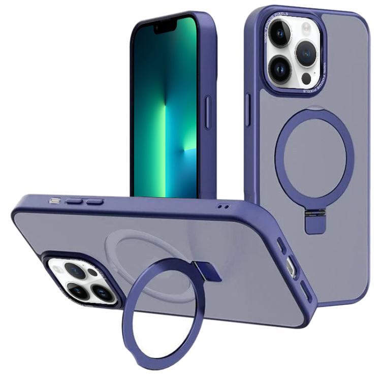 For iPhone 13 Pro Max Kalebol Metal Lens Frame MagSafe Holder Frosted PC Phone Case
