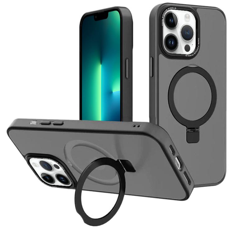 For iPhone 13 Pro Max Kalebol Metal Lens Frame MagSafe Holder Frosted PC Phone Case