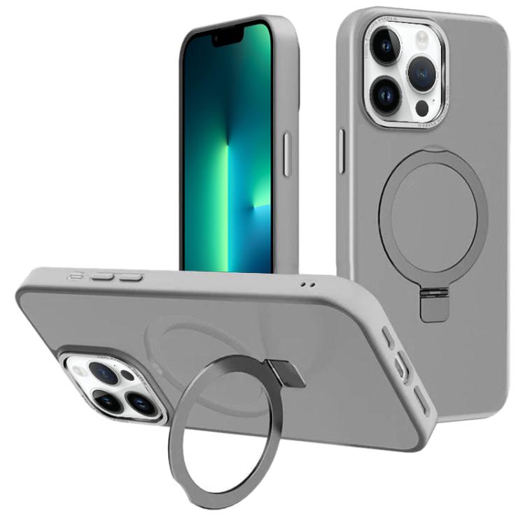 For iPhone 13 Pro Max Kalebol Metal Lens Frame MagSafe Holder Frosted PC Phone Case