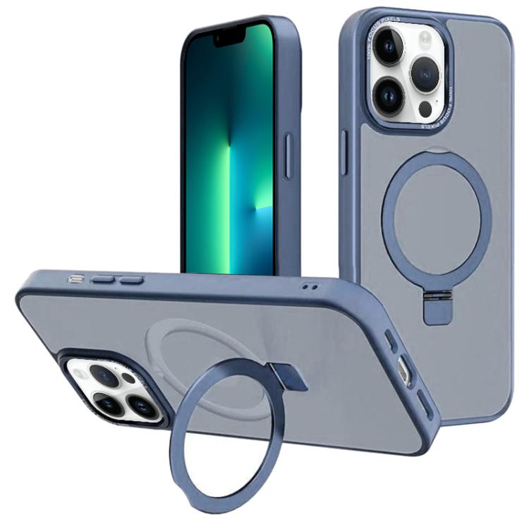 For iPhone 13 Pro Max Kalebol Metal Lens Frame MagSafe Holder Frosted PC Phone Case