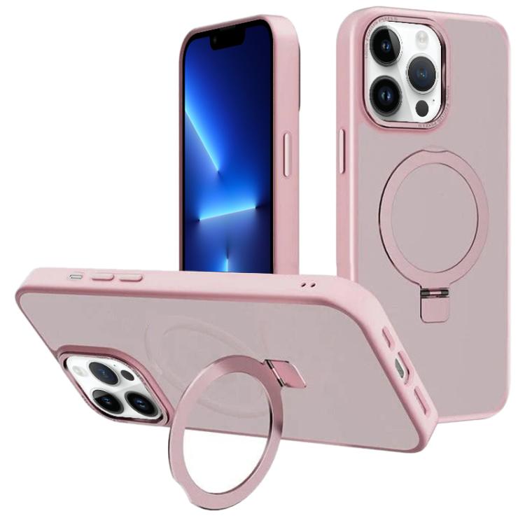 For iPhone 13 Pro Kalebol Metal Lens Frame MagSafe Holder Frosted PC Phone Case