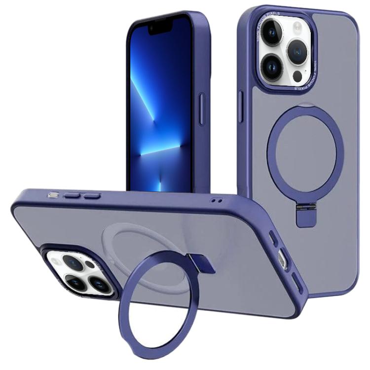 For iPhone 13 Pro Kalebol Metal Lens Frame MagSafe Holder Frosted PC Phone Case