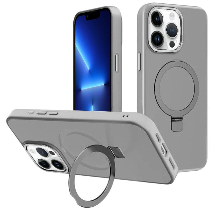 For iPhone 13 Pro Kalebol Metal Lens Frame MagSafe Holder Frosted PC Phone Case