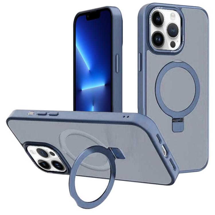 For iPhone 13 Pro Kalebol Metal Lens Frame MagSafe Holder Frosted PC Phone Case