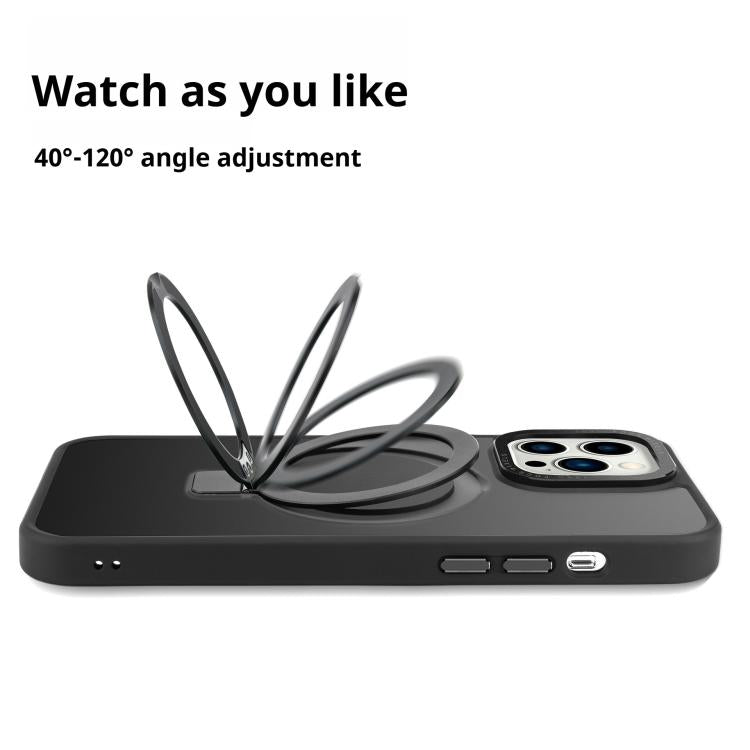 For iPhone 16 Pro Max Kalebol Metal Lens Frame MagSafe Holder Frosted PC Phone Case