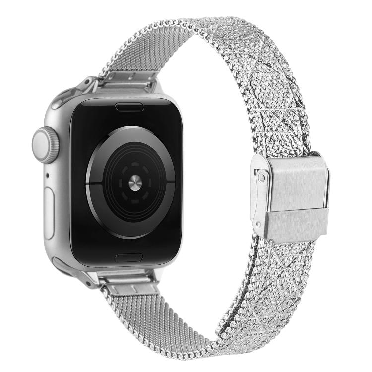 For Apple Watch 42mm / 41mm / 40mm / 38mm Milanese Embossed Metal Watch Band