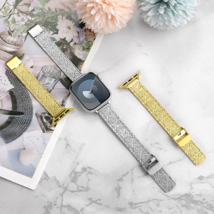For Apple Watch 42mm / 41mm / 40mm / 38mm Milanese Embossed Metal Watch Band