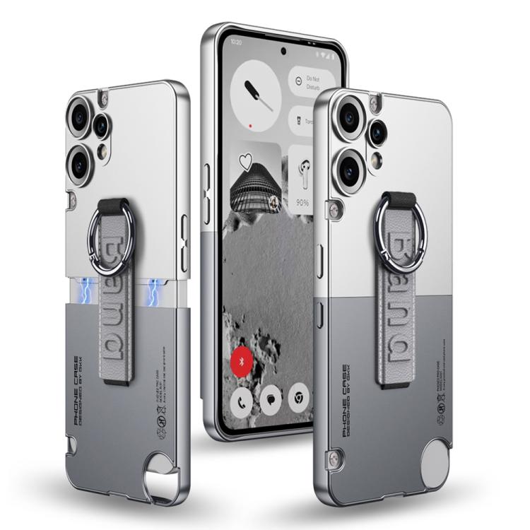 For Nothing CMF Phone 2 Pro GKK Mortise-Tenon Connection Contrast Color Phone Case with Ring Wrist Strap