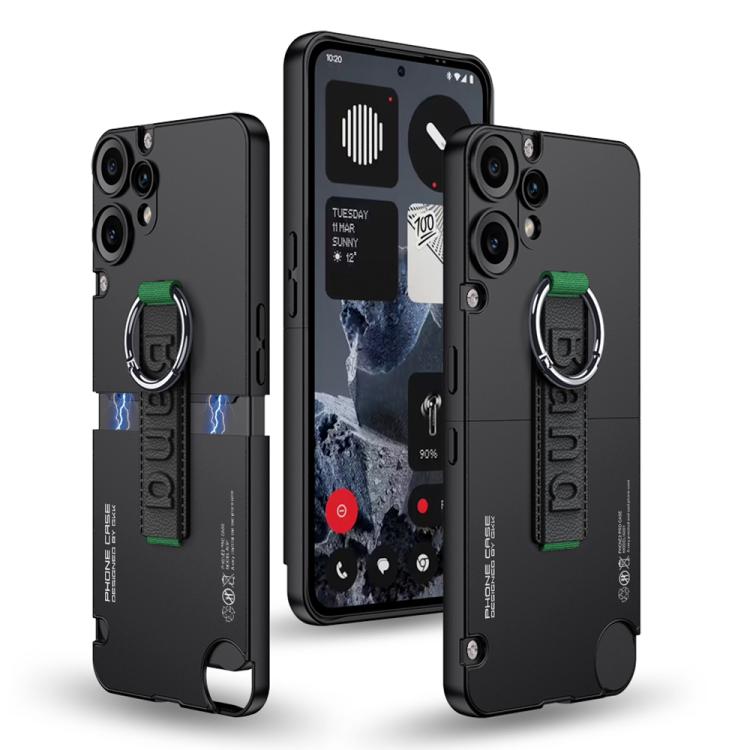 For Nothing CMF Phone 2 Pro GKK Mortise-Tenon Connection Contrast Color Phone Case with Ring Wrist Strap