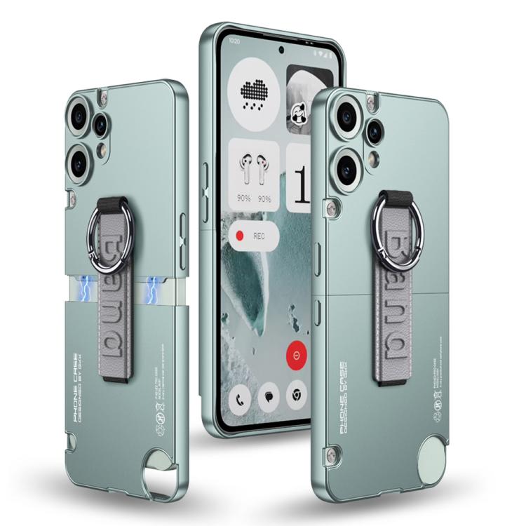 For Nothing CMF Phone 2 Pro GKK Mortise-Tenon Connection Contrast Color Phone Case with Ring Wrist Strap