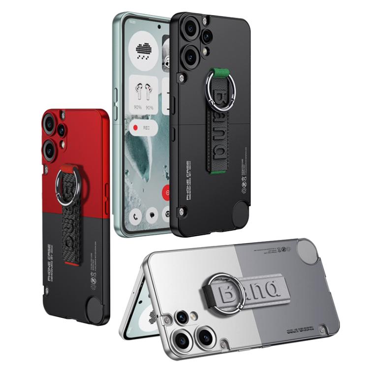 For Nothing CMF Phone 2 Pro GKK Mortise-Tenon Connection Contrast Color Phone Case with Ring Wrist Strap