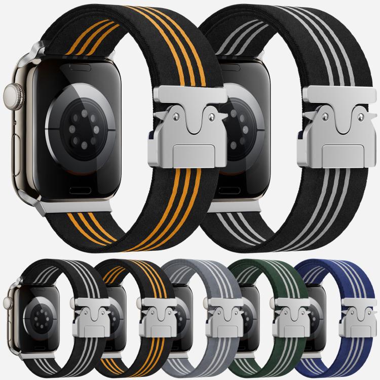For Apple Watch 42 / 44 / 45 / 46 / 49mm xDfind Parachute Buckle 3-Stripe Braided Nylon Watch Band
