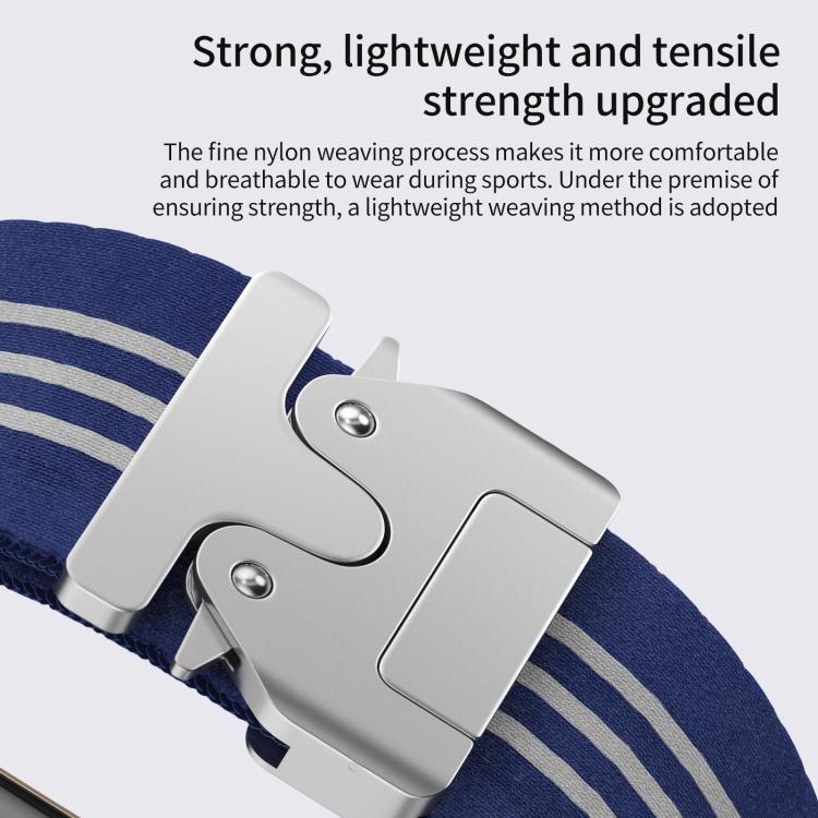 For Apple Watch 38 / 40 / 41 / S10 42mm xDfind Parachute Buckle 3-Stripe Braided Nylon Watch Band