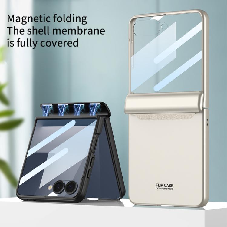 For Samsung Galaxy Z Flip7 5G GKK Integrated HD Film Magnetic Full Coverage Flip Phone Case