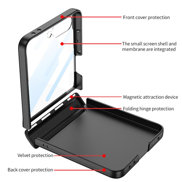For Samsung Galaxy Z Flip7 5G GKK Integrated HD Film Magnetic Full Coverage Flip Phone Case