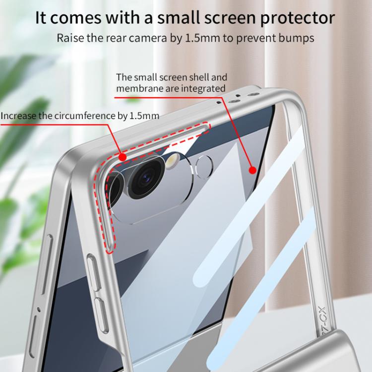 For Samsung Galaxy Z Flip7 5G GKK Integrated HD Film Magnetic Full Coverage Flip Phone Case