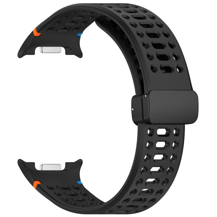 For Samsung Galaxy Watch8 / Watch8 Classic xDfind Magnetic Black Buckle Silicone Watch Band
