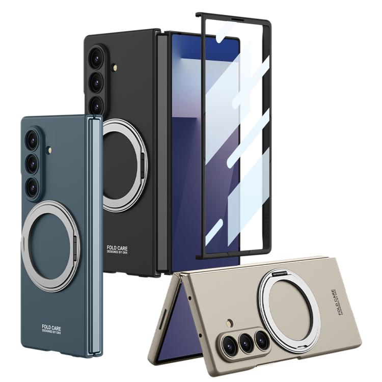 For Samsung Galaxy Z Fold7 5G GKK Integrated Ultra-thin Full Cover Magnetic Phone Case with Rotating Bracket