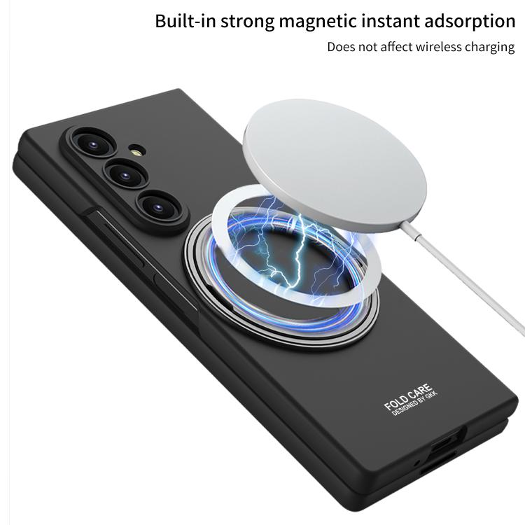 For Samsung Galaxy Z Fold7 5G GKK Integrated Ultra-thin Full Cover Magnetic Phone Case with Rotating Bracket