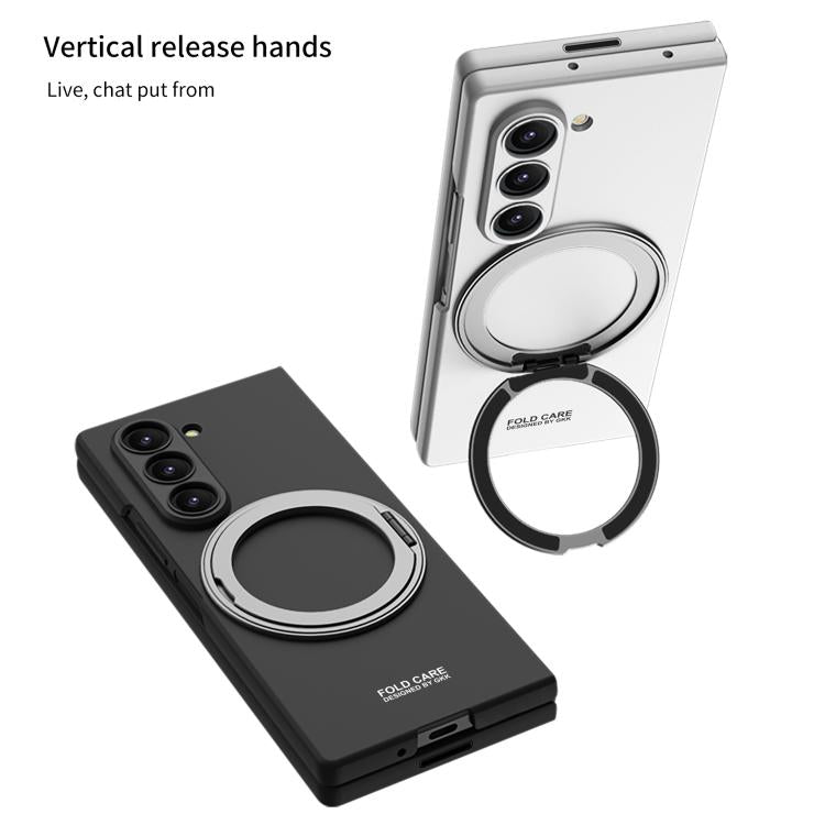 For Samsung Galaxy Z Fold7 5G GKK Integrated Ultra-thin Full Cover Magnetic Phone Case with Rotating Bracket
