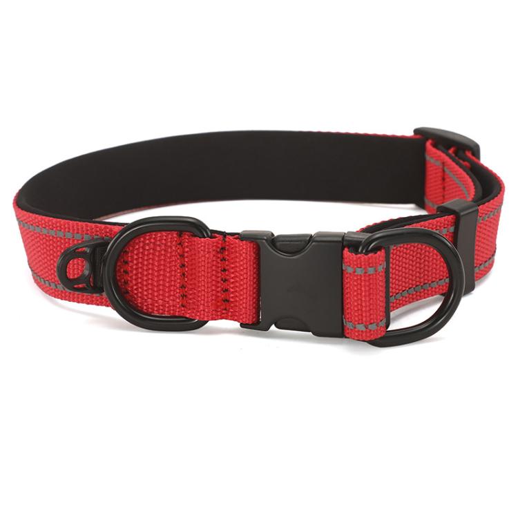 Pet Reflective Collar Waterproof Cloth Black Buckle, Size:S