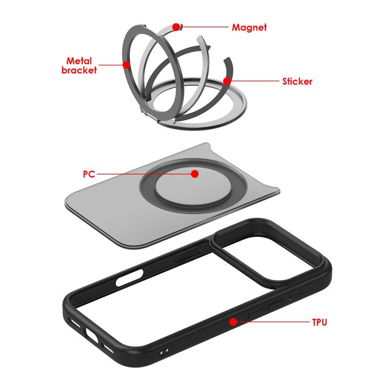 For iPhone 17 Pro Max Kalebol Frosted MagSafe Holder Acrylic Hybrid TPU Phone Case