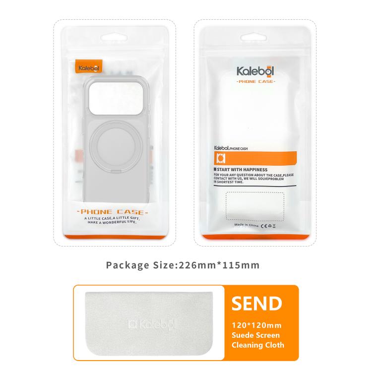 For iPhone 17 Kalebol Frosted MagSafe Holder Acrylic Hybrid TPU Phone Case