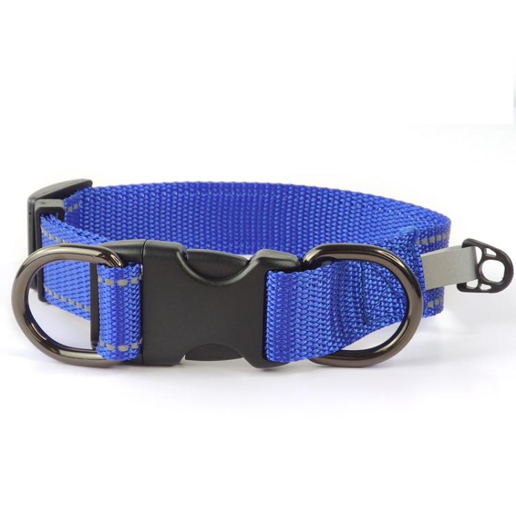 Pet Reflective Collar Nylon Black Buckle, Size:S