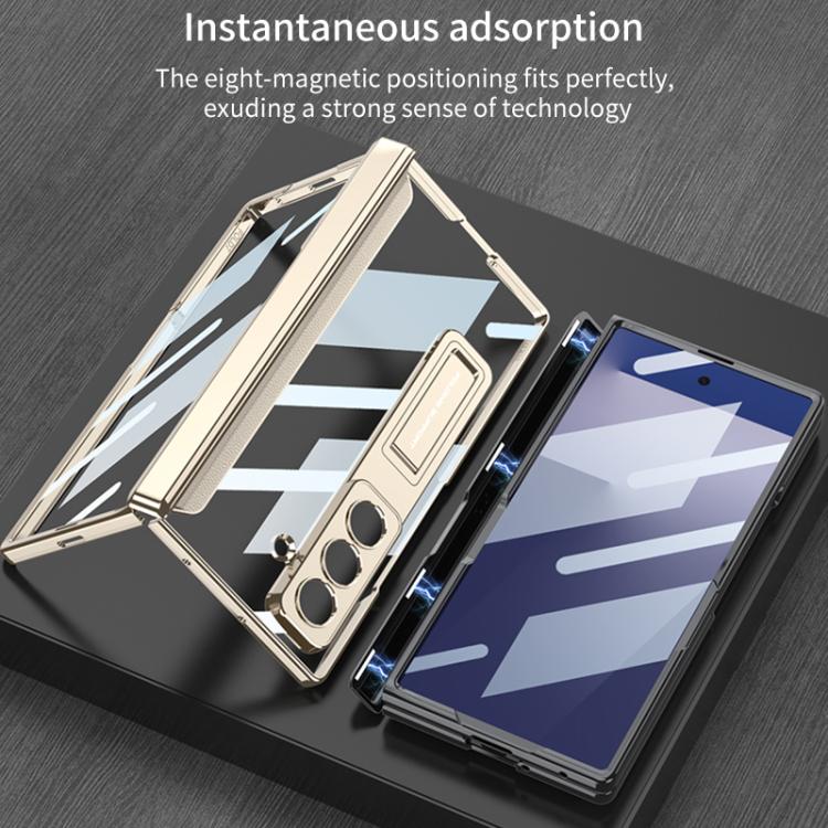 For Samsung Galaxy Z Fold7 5G GKK Integrated Magnetic Phantom Hinge Phone Case with Holder