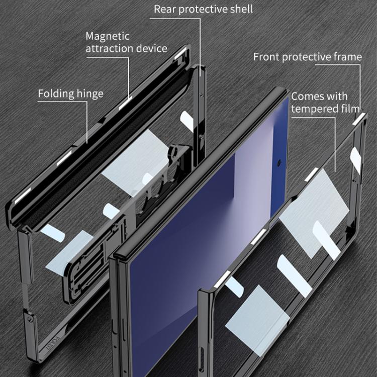 For Samsung Galaxy Z Fold7 5G GKK Integrated Magnetic Phantom Hinge Phone Case with Holder