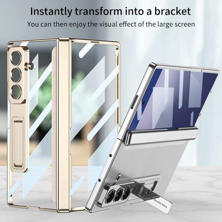 For Samsung Galaxy Z Fold7 5G GKK Integrated Magnetic Phantom Hinge Phone Case with Holder