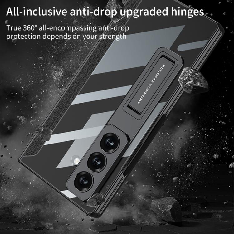 For Samsung Galaxy Z Fold7 5G GKK Integrated Magnetic Phantom Hinge Phone Case with Holder