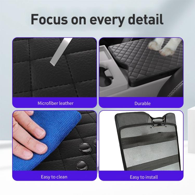 Car Central Armrest Box Protective Leather Cover Mat for Ford F150 2015-2022