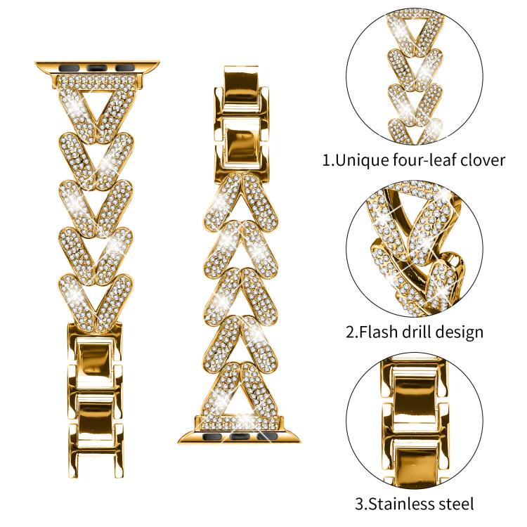 For Apple Watch 38 / 40 / 41 / S10 42mm 20mm xDfind Small Twist Diamond Metal Watch Band