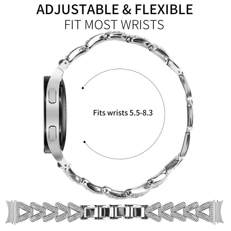 For Samsung Galaxy Watch FE/7/6/5/4 Classic 20mm xDfind Small Twist Diamond Metal Watch Band