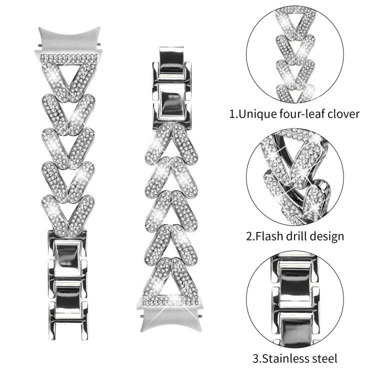 For Samsung Galaxy Watch FE/7/6/5/4 Classic 20mm xDfind Small Twist Diamond Metal Watch Band