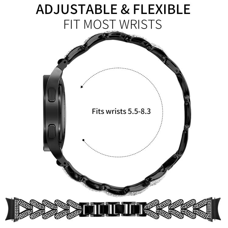 For Samsung Galaxy Watch FE/7/6/5/4 Classic 20mm xDfind Small Twist Diamond Metal Watch Band