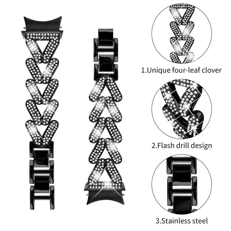 For Samsung Galaxy Watch FE/7/6/5/4 Classic 20mm xDfind Small Twist Diamond Metal Watch Band