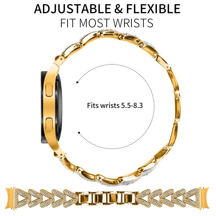 For Samsung Galaxy Watch FE/7/6/5/4 Classic 20mm xDfind Small Twist Diamond Metal Watch Band