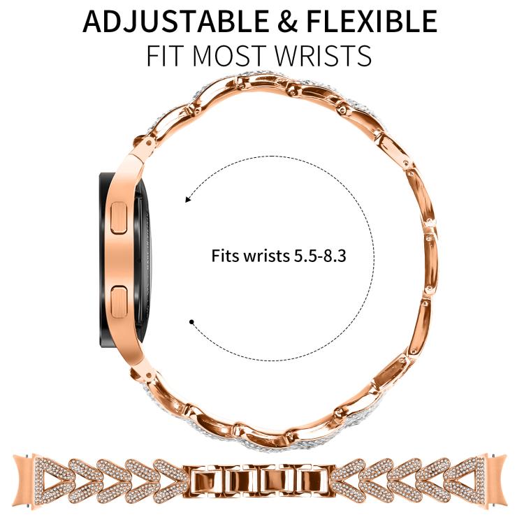 For Samsung Galaxy Watch FE/7/6/5/4 Classic 20mm xDfind Small Twist Diamond Metal Watch Band