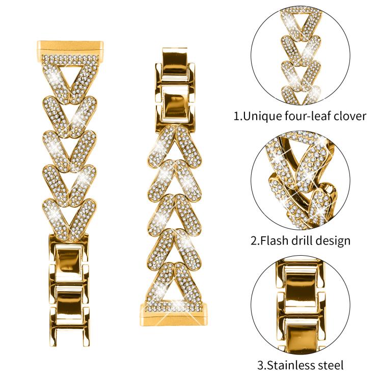 For Fitbit Versa 4 / 3 / Sense / Sense 2 20mm xDfind Small Twist Diamond Metal Watch Band