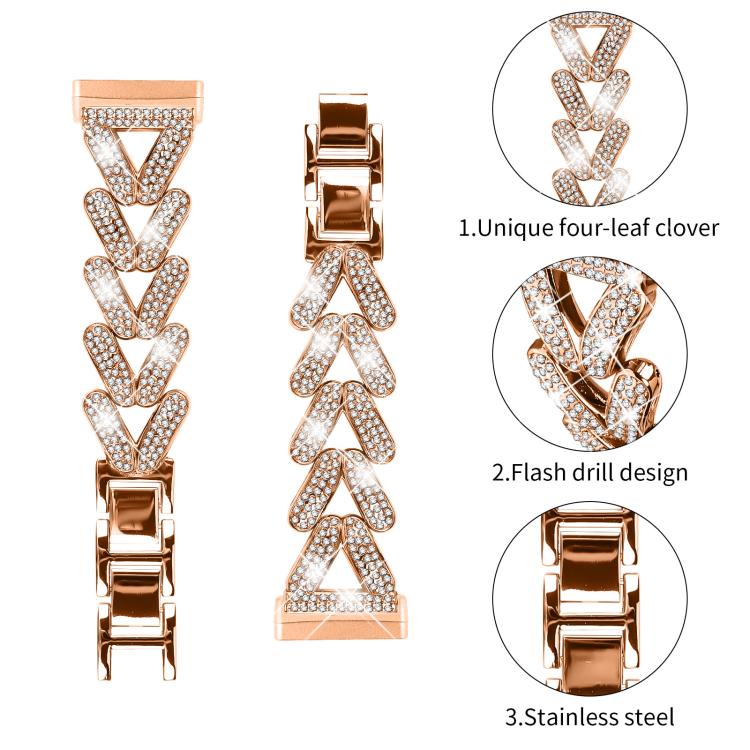 For Fitbit Versa 4 / 3 / Sense / Sense 2 20mm xDfind Small Twist Diamond Metal Watch Band