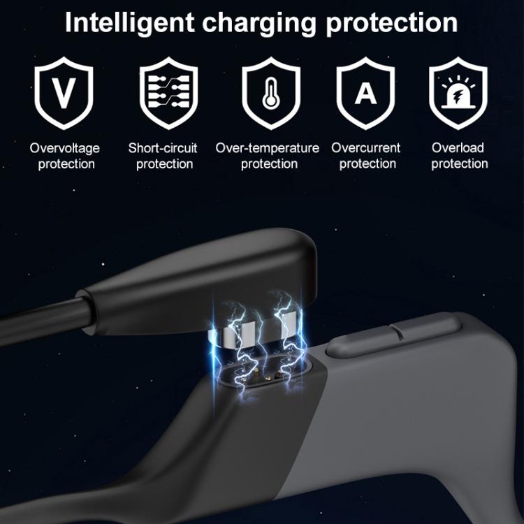 Type-C to 4 Pin Bone Conduction Earphone Magnetic Charging Cable For Shokz OpenSwim Pro S710 - Black
