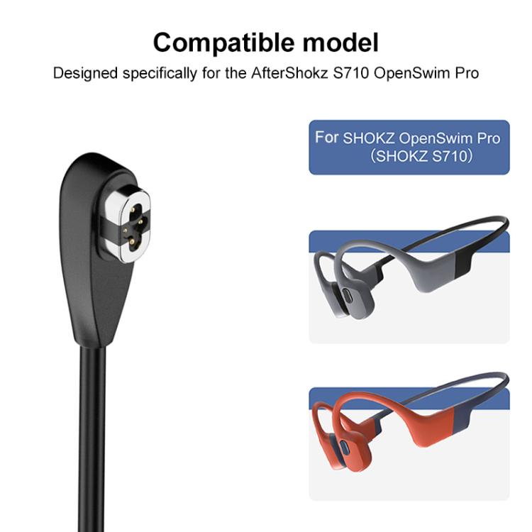 USB to 4 Pin Bone Conduction Earphone Magnetic Charging Cable For Shokz OpenSwim Pro S710 - Black