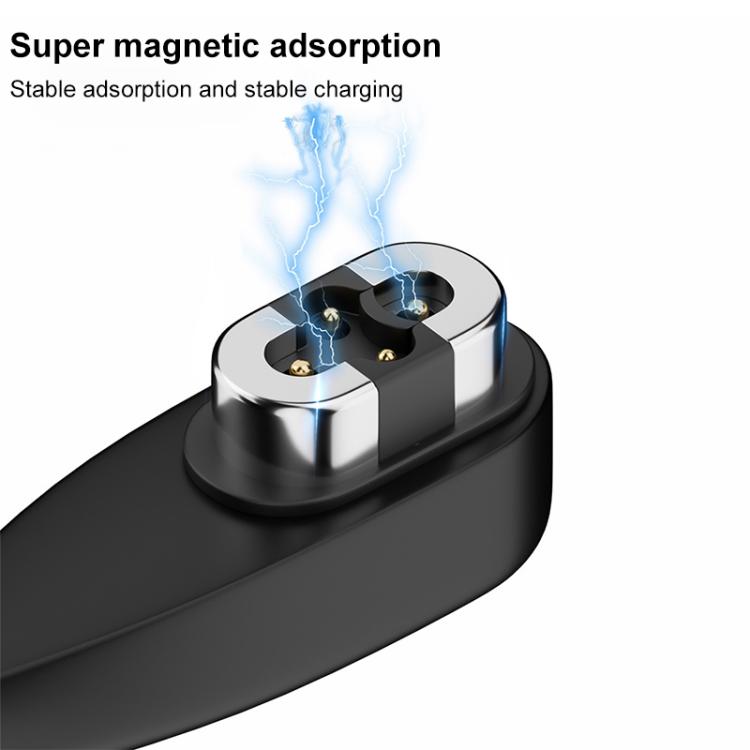 USB to 2 Pin / 4 Pin 2 in 1 Magnetic Charging Cable For Shokz Bone Conduction Earphone - Black