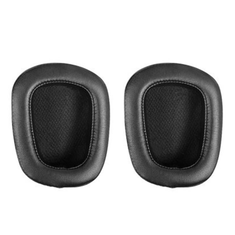 2pcs Insert Replacement Earpads For Logitech G533 / G633 / G635 / G933 / G935, Material:Protein Leather - Black