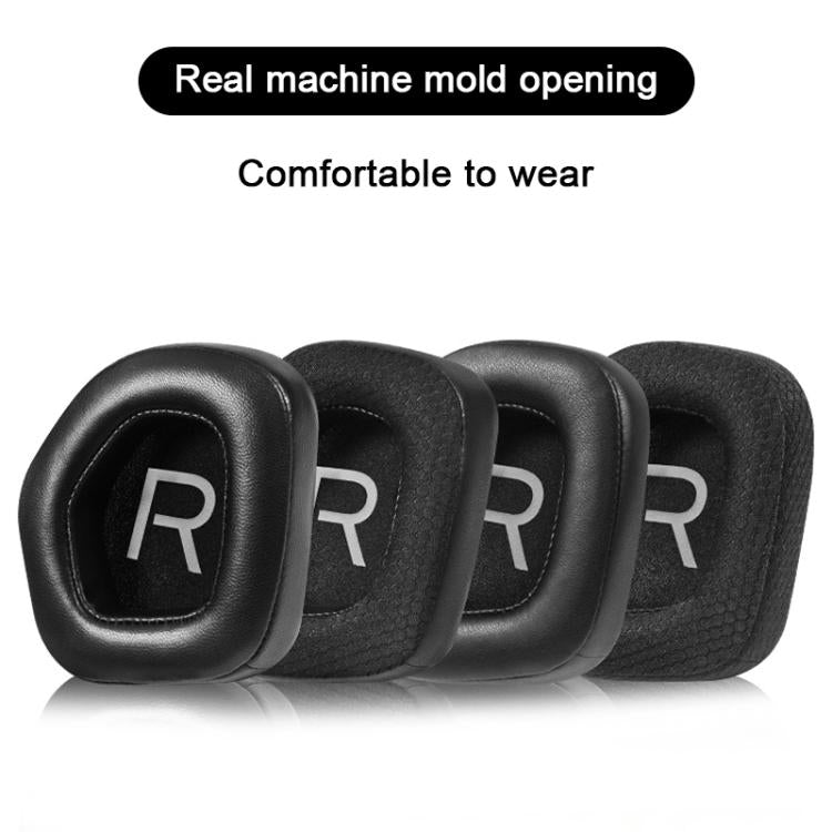 For Alienware AW988 1 Pair Protein Leather Snap-on Type Earphone Covers - Black