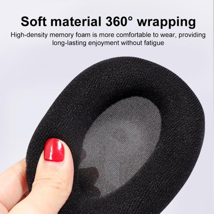 1 Pair Insert Replacement Earpads For Logitech G Pro X, Material:Ice Silk Fabric - Black